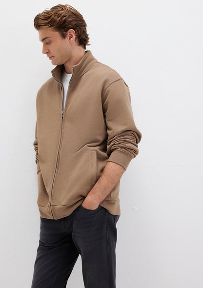 Full Zip Brown Sweatshirt