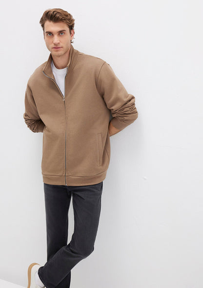 Full Zip Brown Sweatshirt