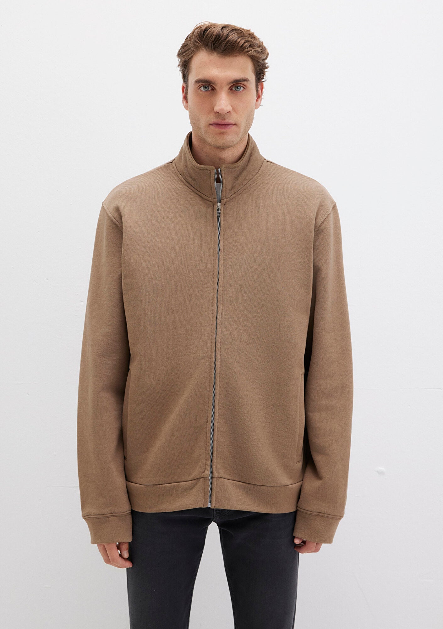 Full Zip Brown Sweatshirt