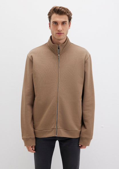 Full Zip Brown Sweatshirt