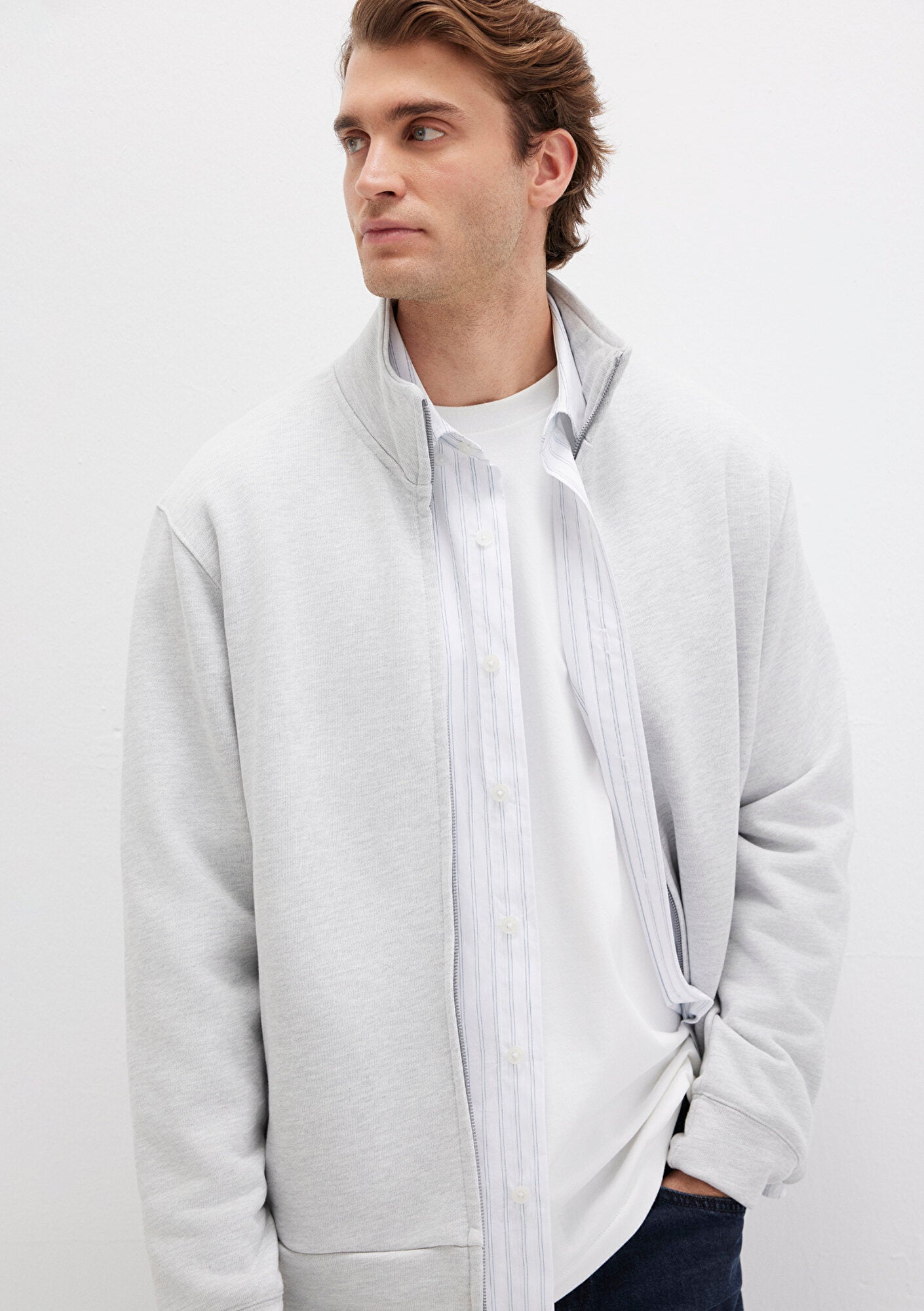 Full Zip Grey Sweatshirt