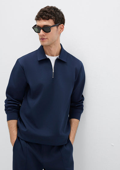 Half Zip Navy Sweatshirt