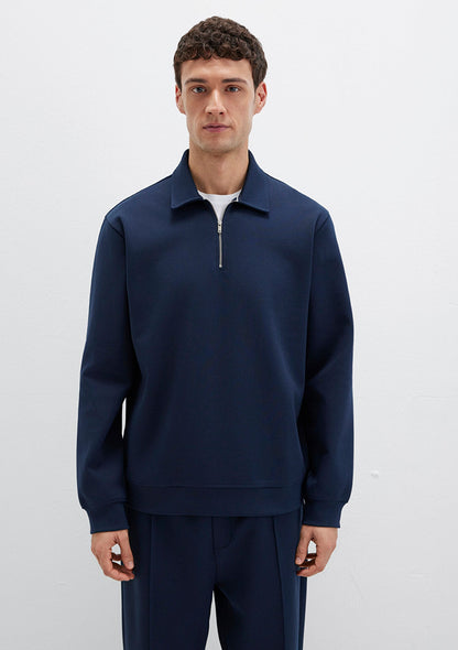 Half Zip Navy Sweatshirt