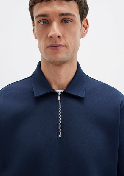Half Zip Navy Sweatshirt