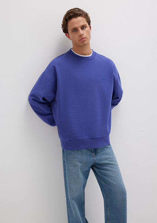 Crew Neck Blue Sweatshirt