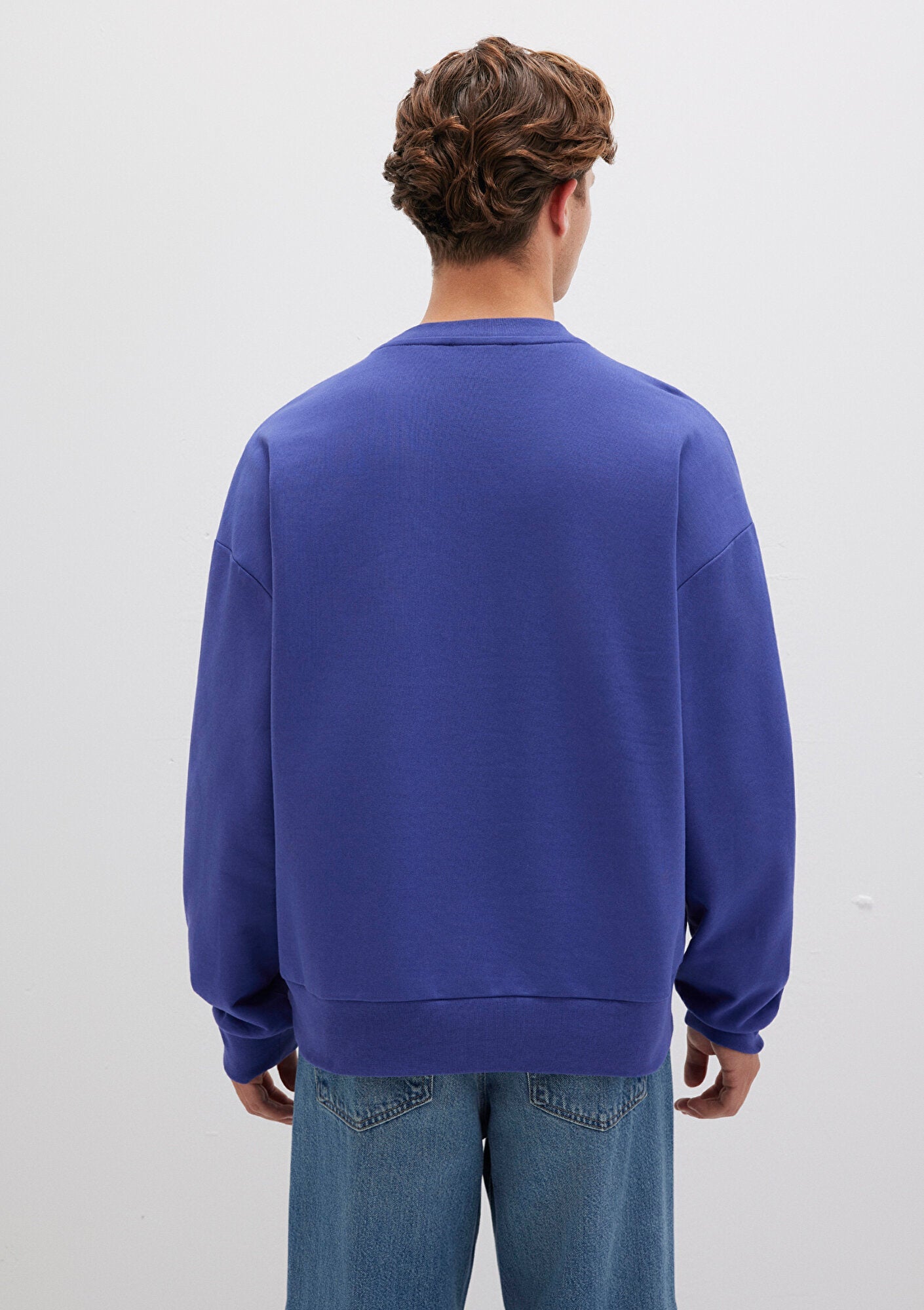 Crew Neck Blue Sweatshirt