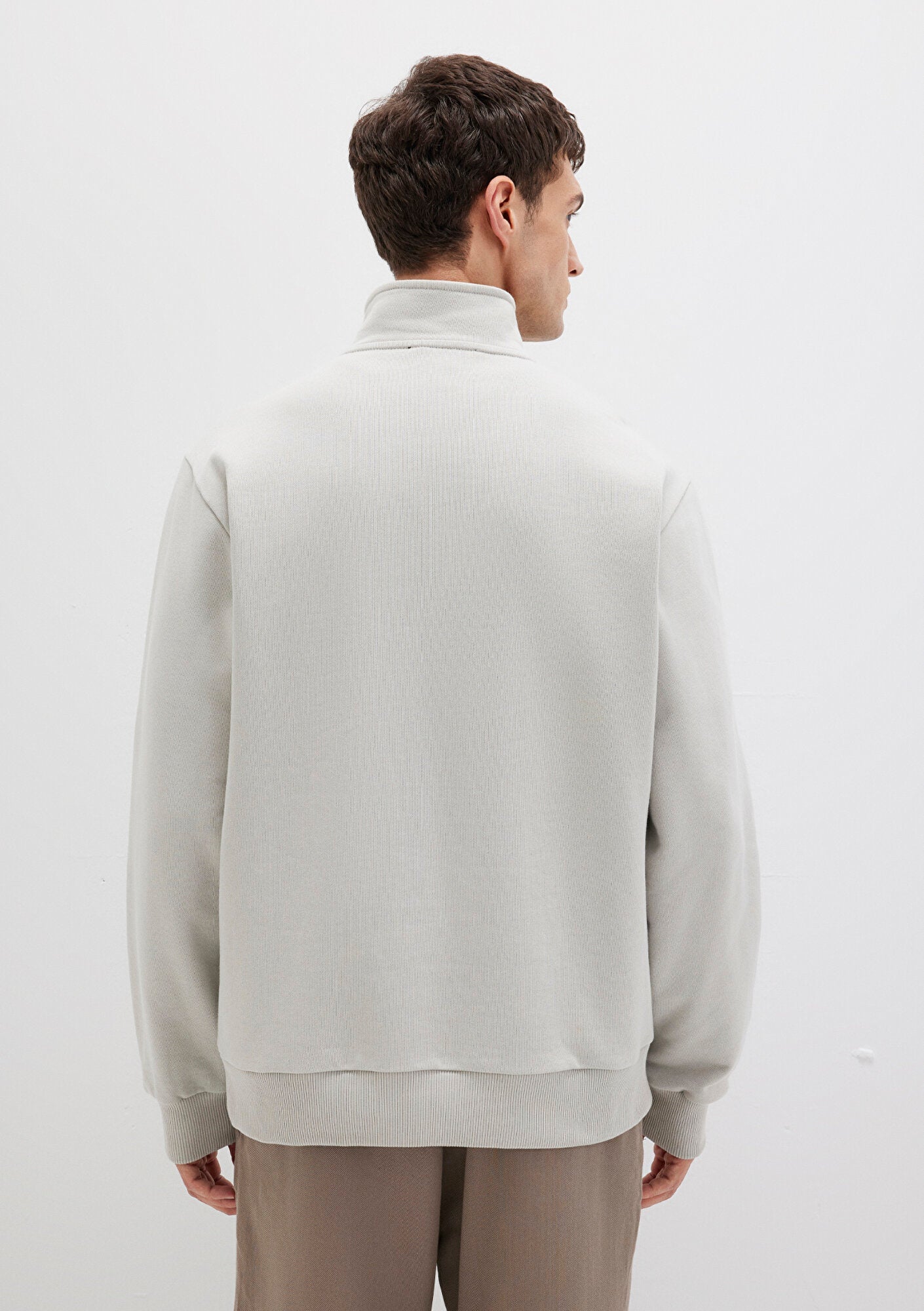 Half Zip Grey Basic Sweatshirt