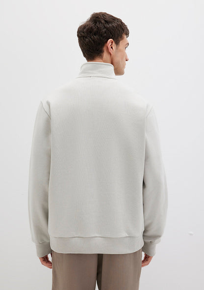 Half Zip Grey Basic Sweatshirt