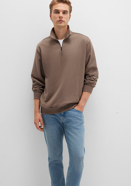 Half Zip Brown Sweatshirt