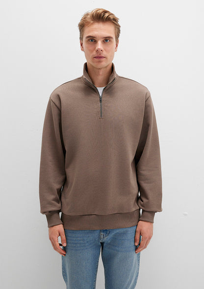 Half Zip Brown Sweatshirt