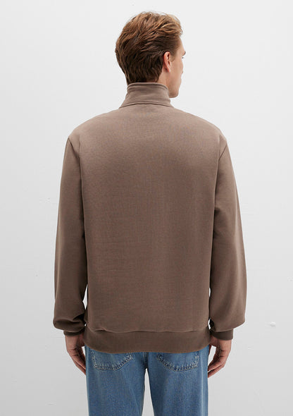 Half Zip Brown Sweatshirt