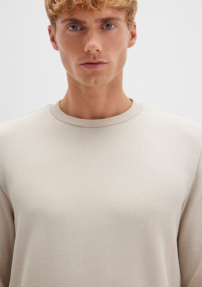Crew Neck Beige Sweatshirt