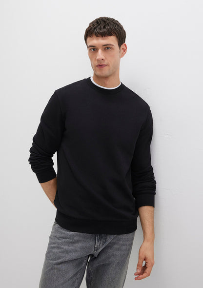 Crew Neck Black Sweatshirt
