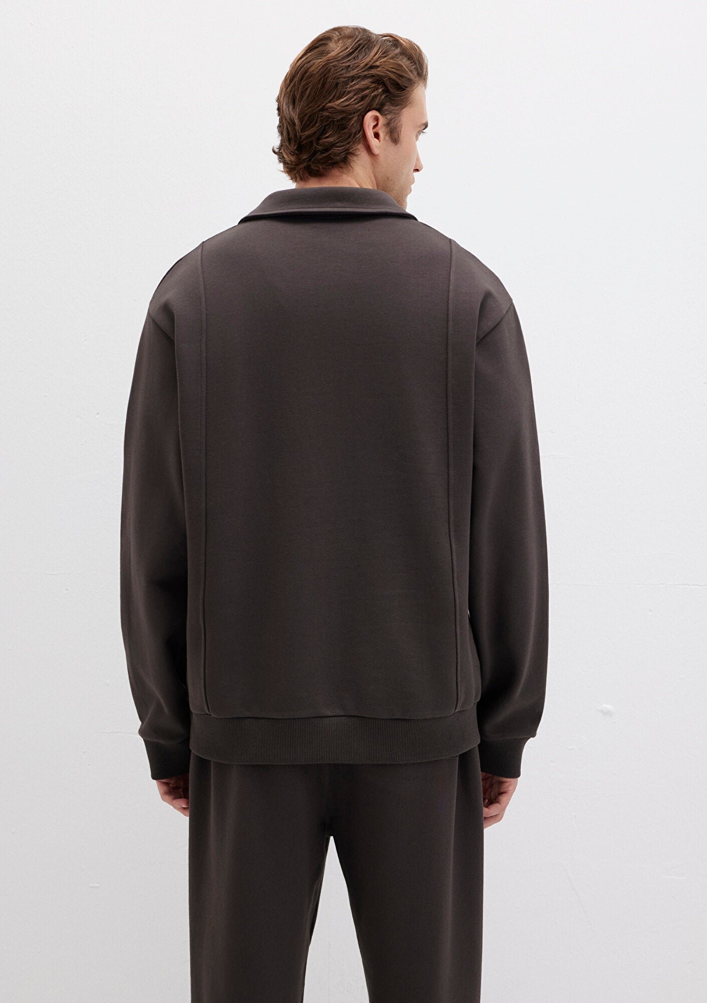 Brown Polo Neck Sweatshirt