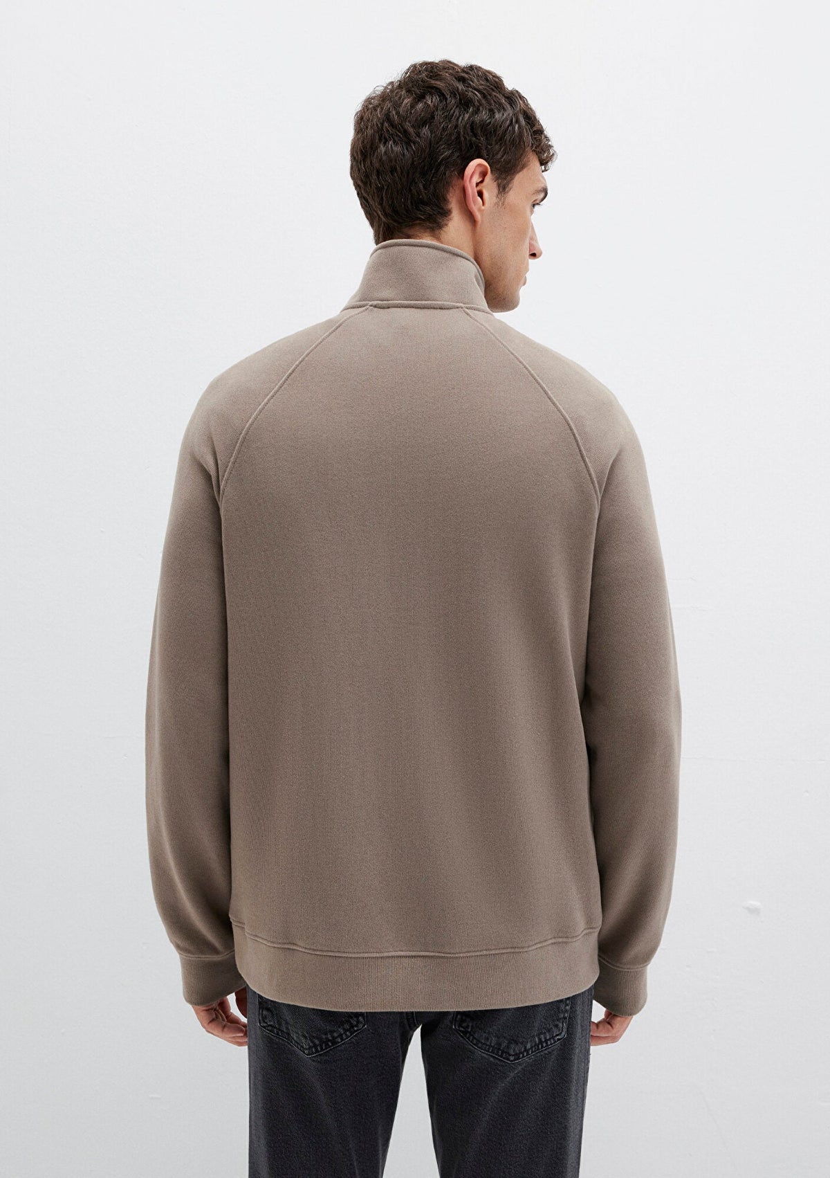 Half Zip Beige Sweatshirt