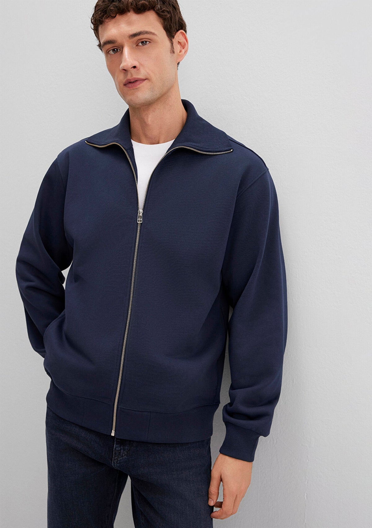 Full Zip Navy Sweatshirt