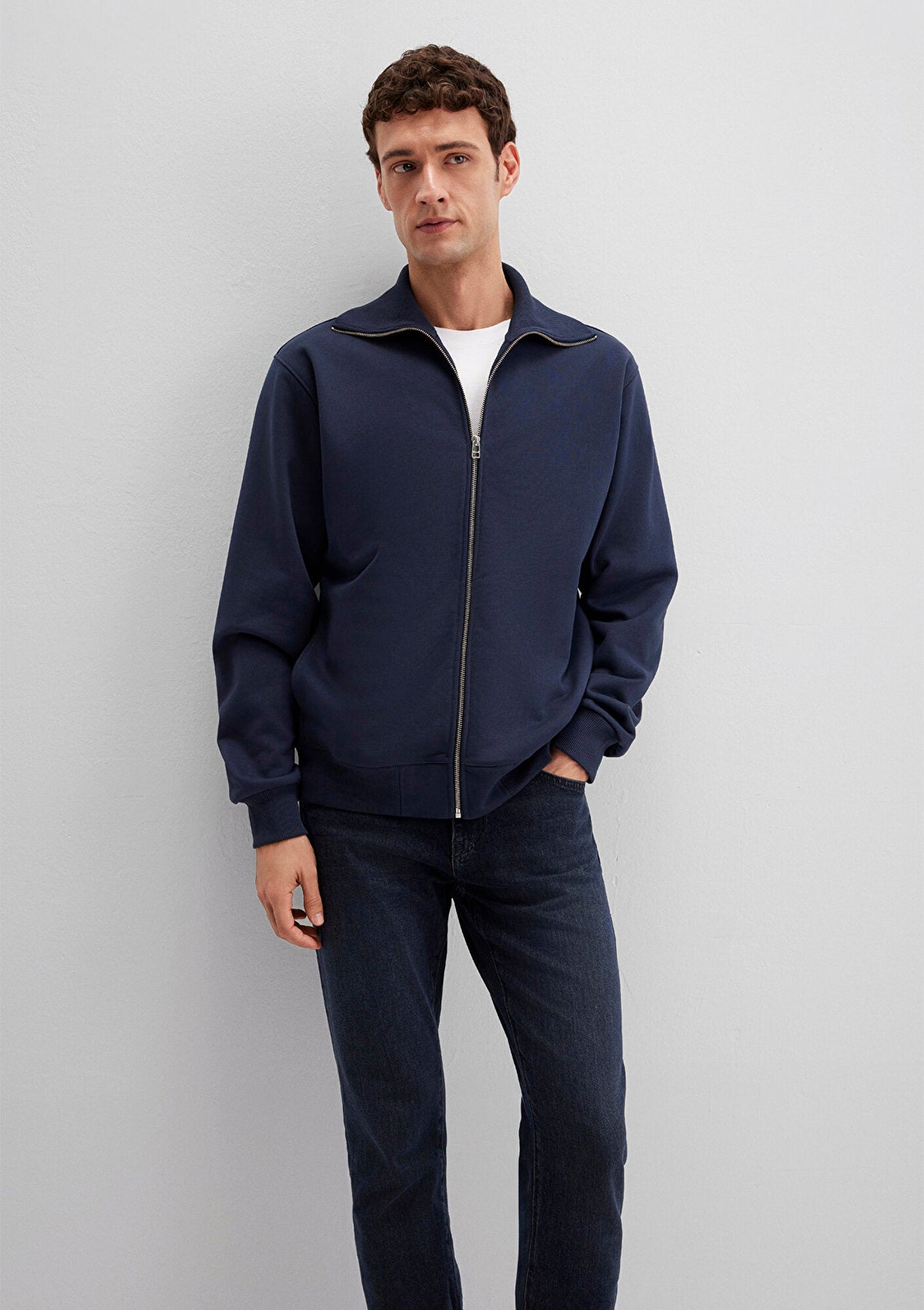 Full Zip Navy Sweatshirt