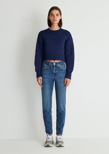 Cindy Dark Shaded Classic Denim Jean Pants