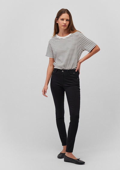 Tess Double Black Denim Jean Pants