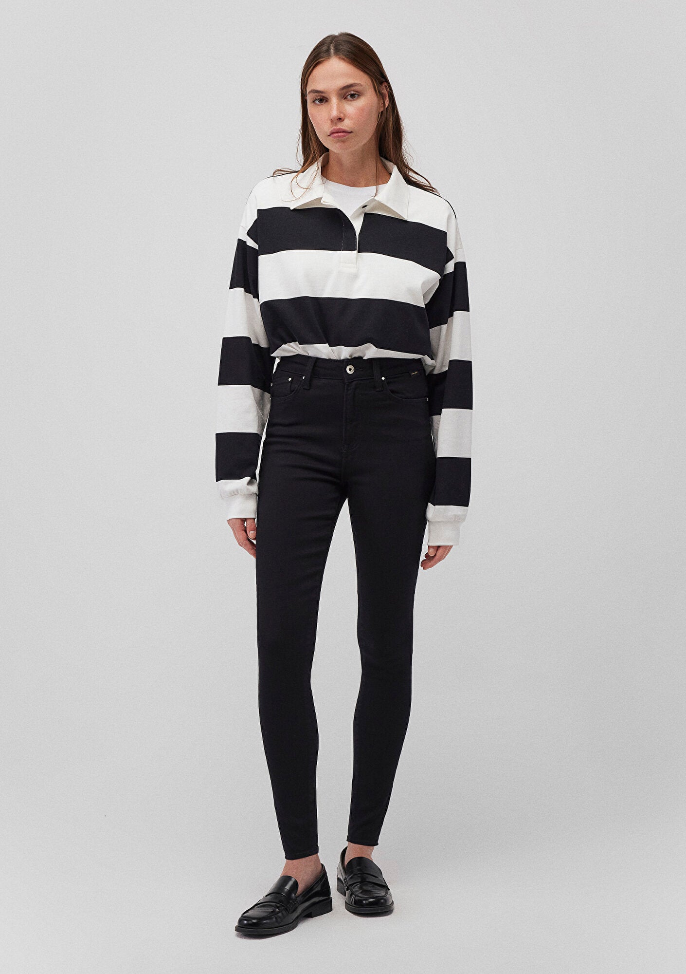 Serenay Black Gold Shape Jean Pants