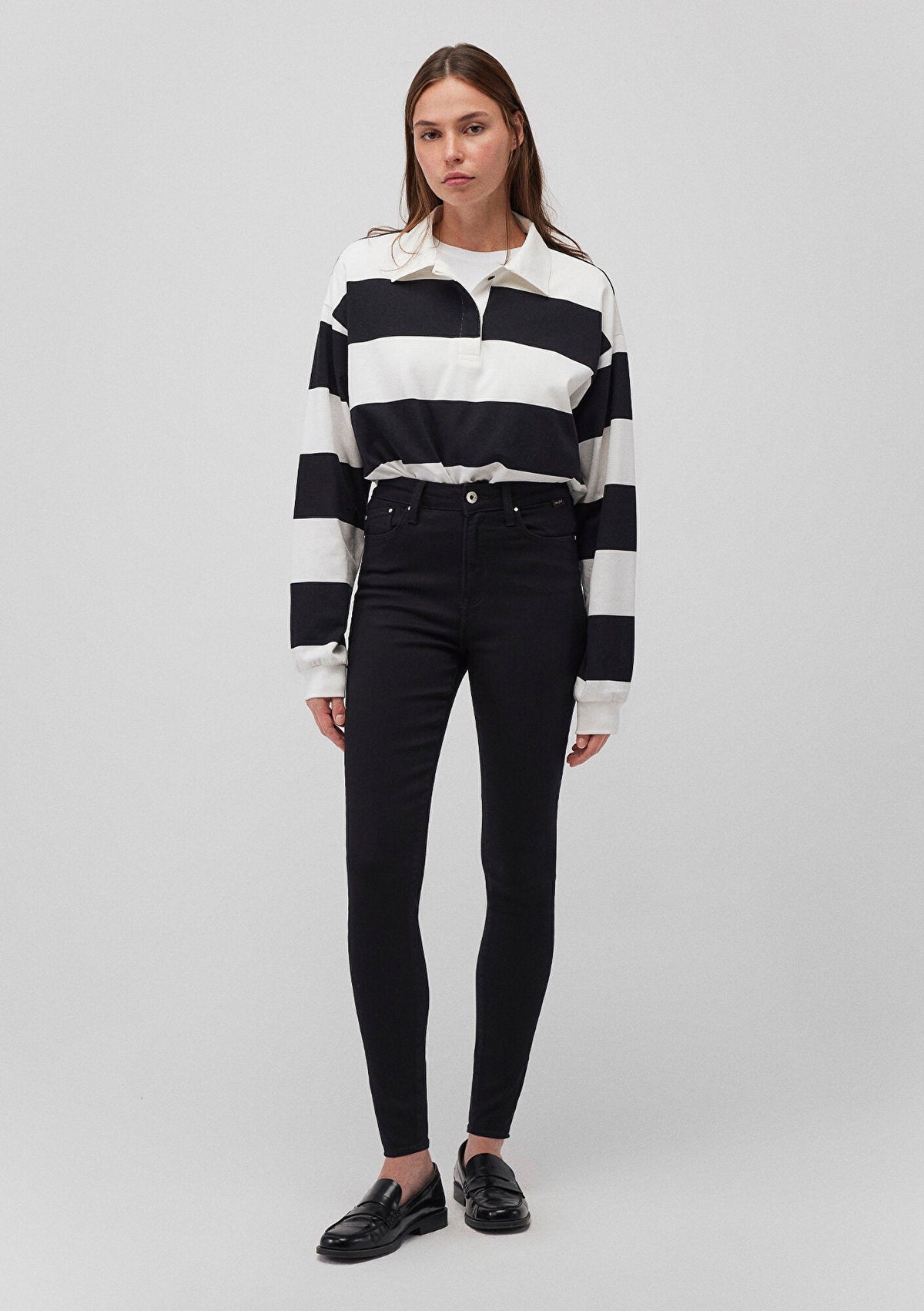 Serenay Black Gold Shape Jean Pants