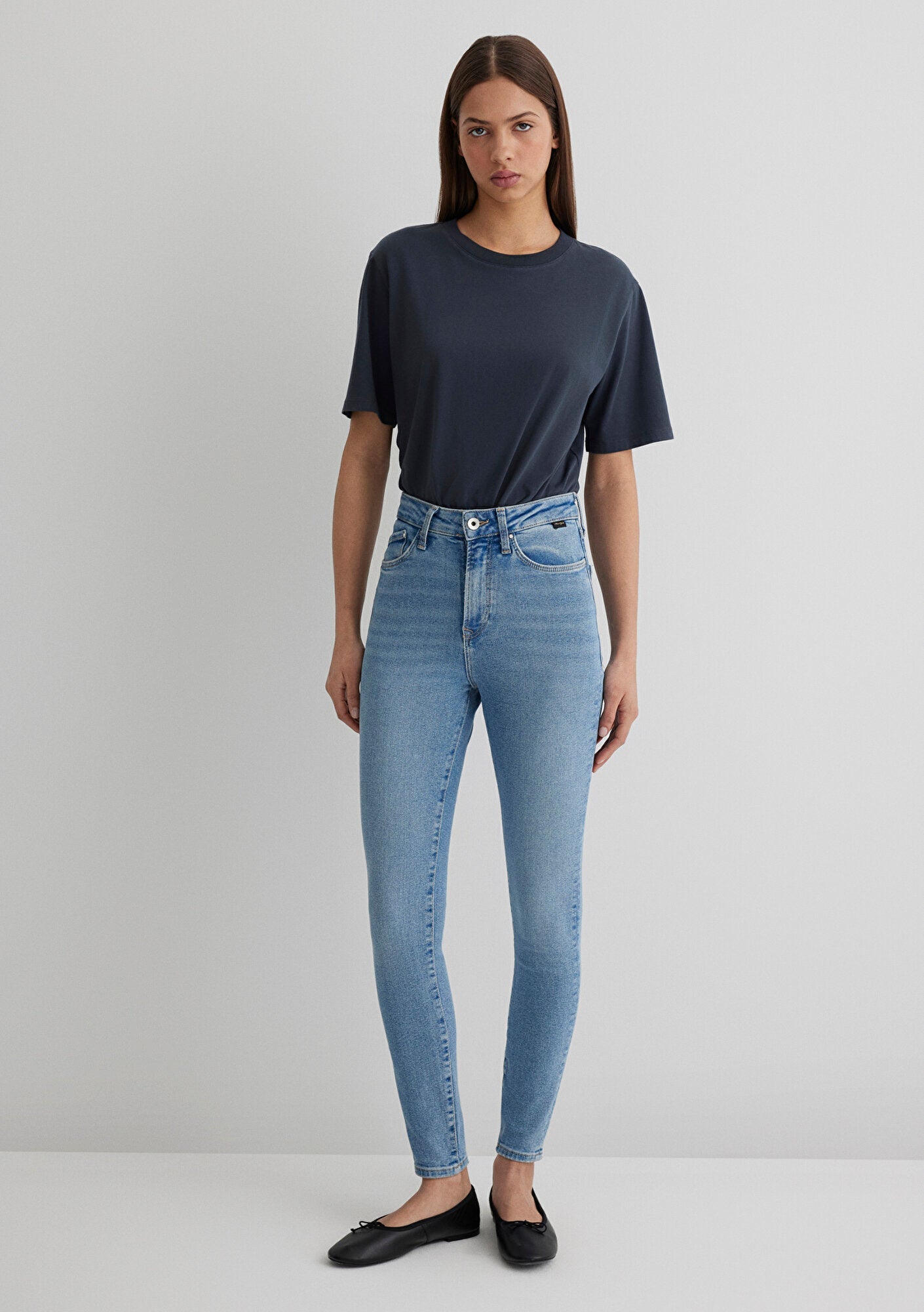 Serenay Mid Used Gold Shape Jean Pants