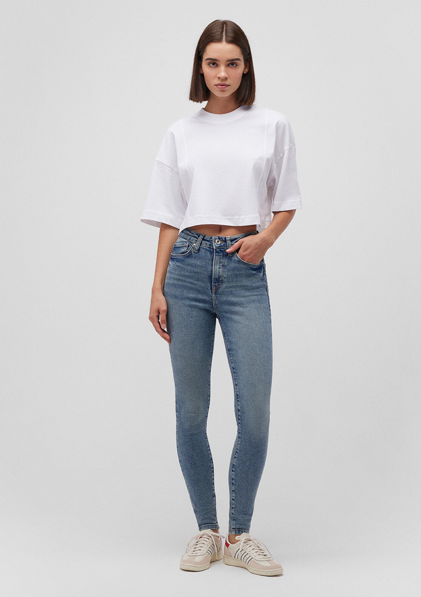 Serenay Mid Used Gold Shape Jean Pants