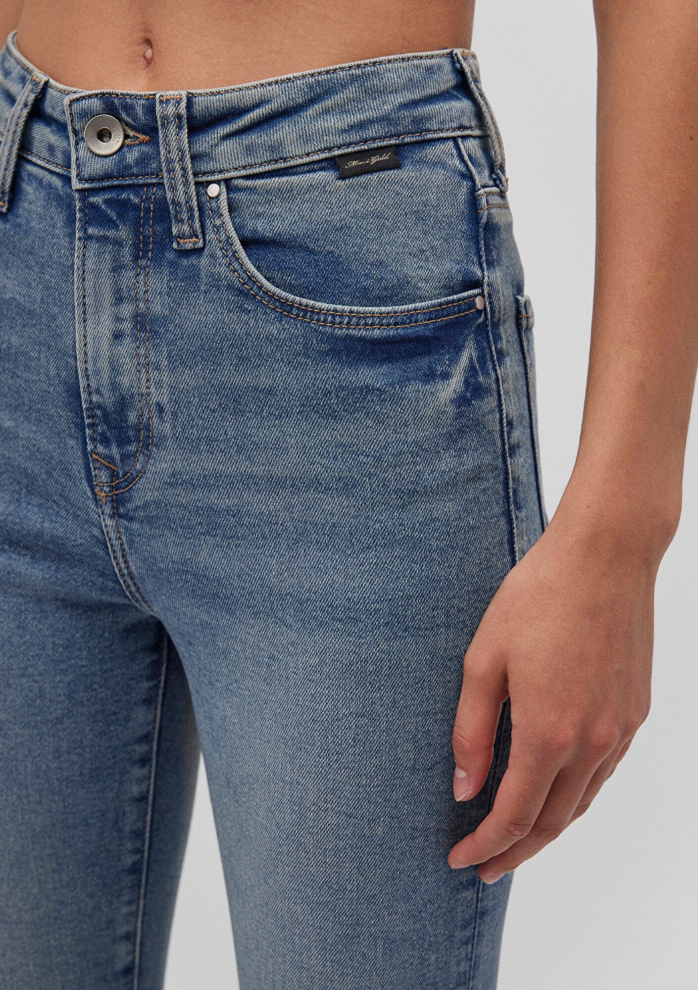 Serenay Mid Used Gold Shape Jean Pants