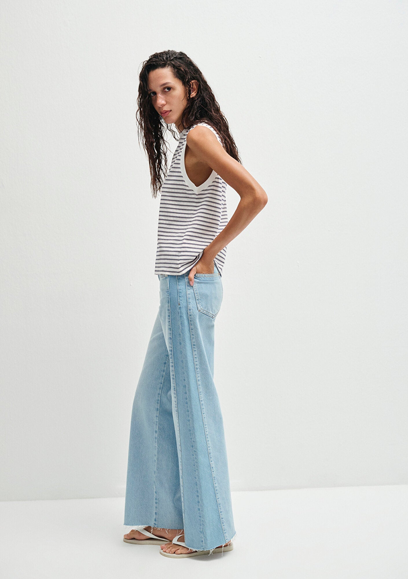Malibu Blocking Denim Jean Pants
