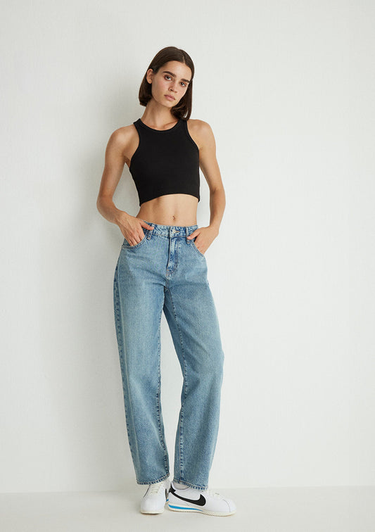 Leila Mid Blue Denim Jean Pants