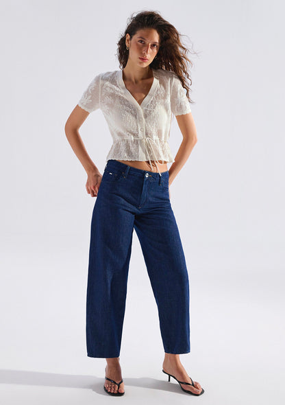 Leila Rinse Linen Mavi Edition Jean Pants