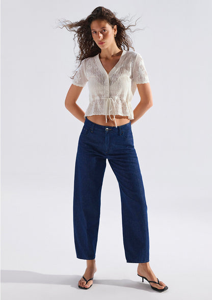 Leila Rinse Linen Mavi Edition Jean Pants