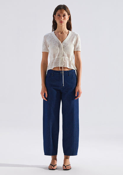 Leila Rinse Linen Mavi Edition Jean Pants
