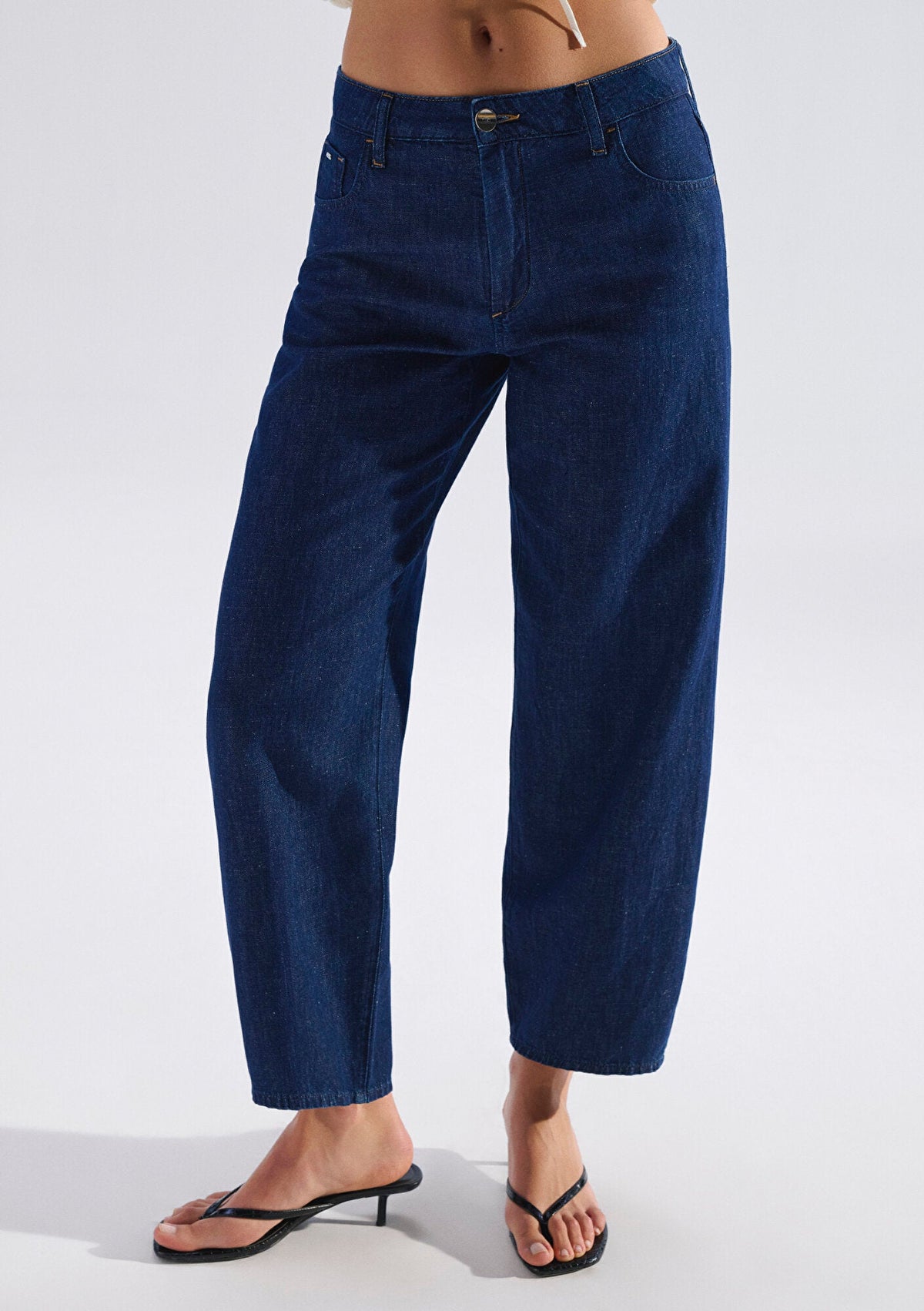 Leila Rinse Linen Mavi Edition Jean Pants