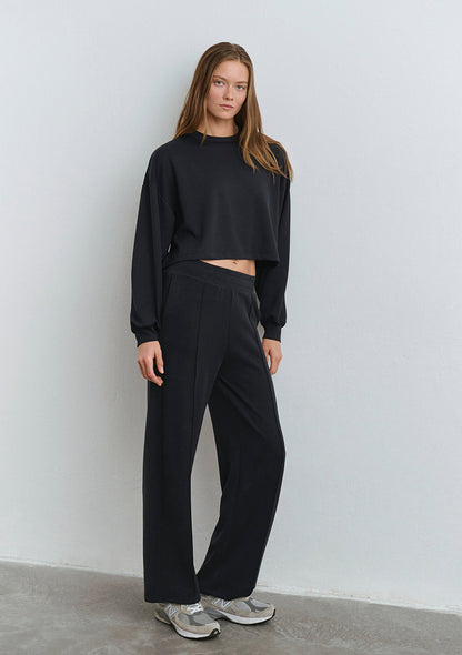 Sporty Lux Black Tencel Tm Modal Sweatpants