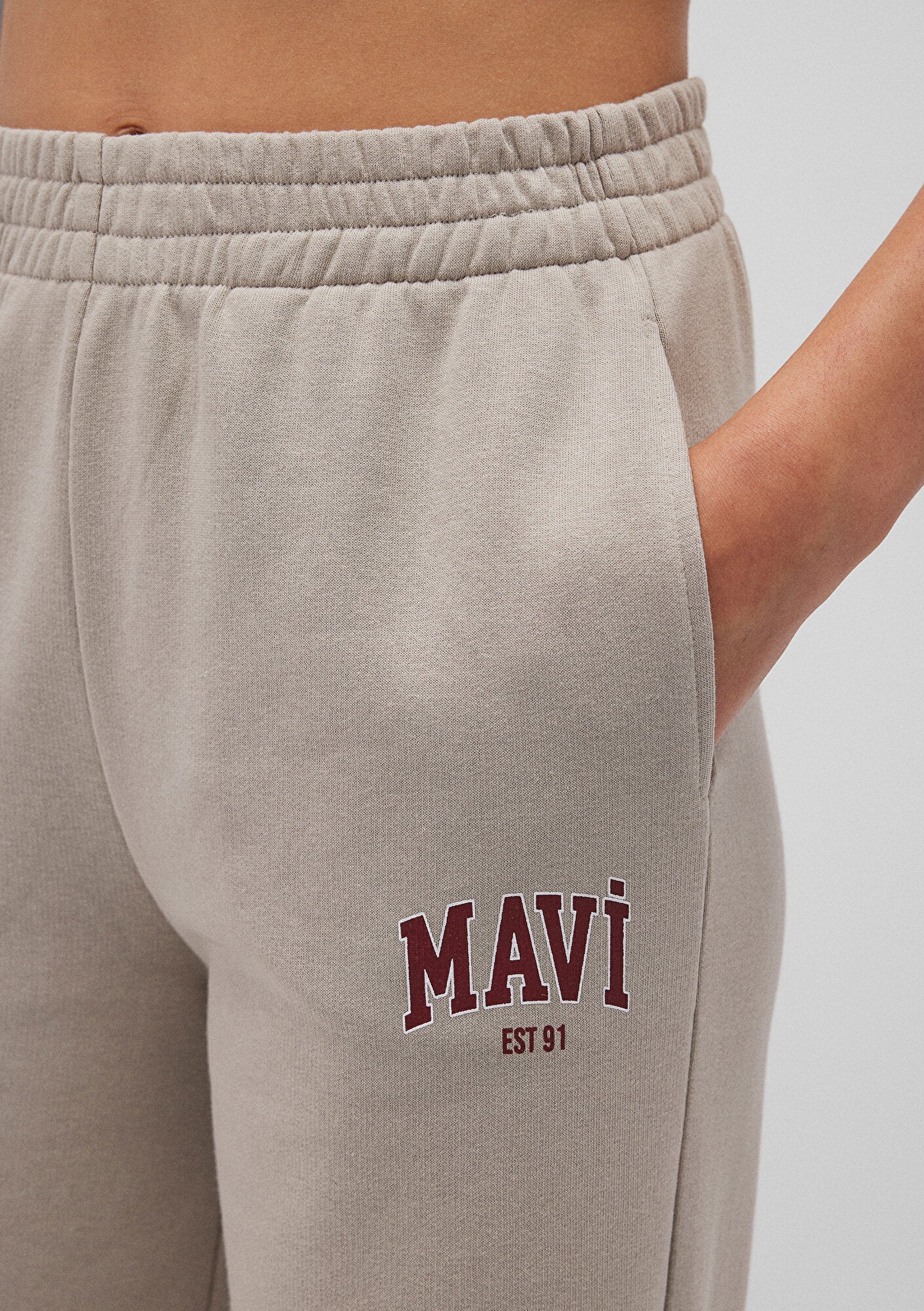 Mavi Logo Printed Anthracite Sweatpants
