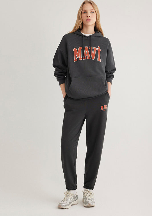 Mavi Logo Printed Anthracite Sweatpants