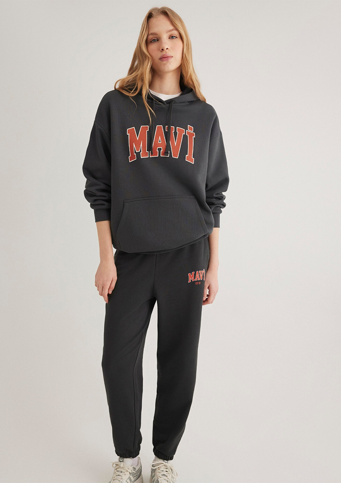 Mavi Logo Printed Anthracite Sweatpants