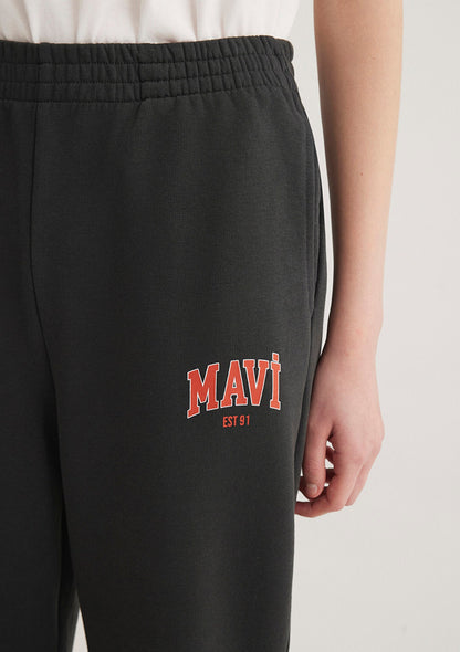 Mavi Logo Printed Anthracite Sweatpants