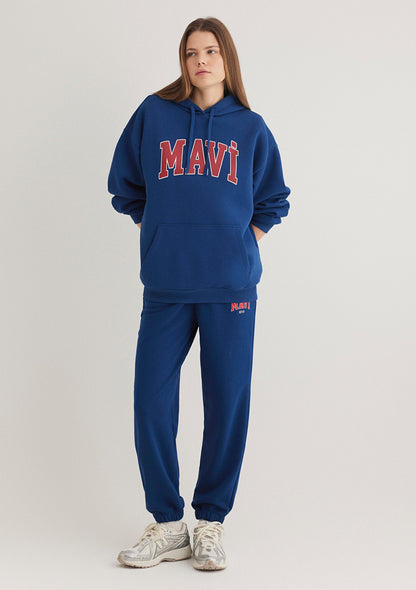 Mavi Logo Printed Navy Sweatpants