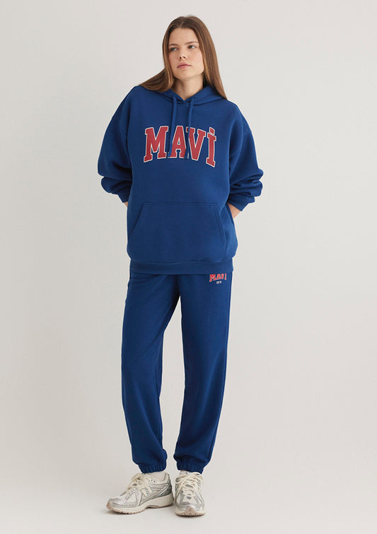Mavi Logo Printed Navy Sweatpants
