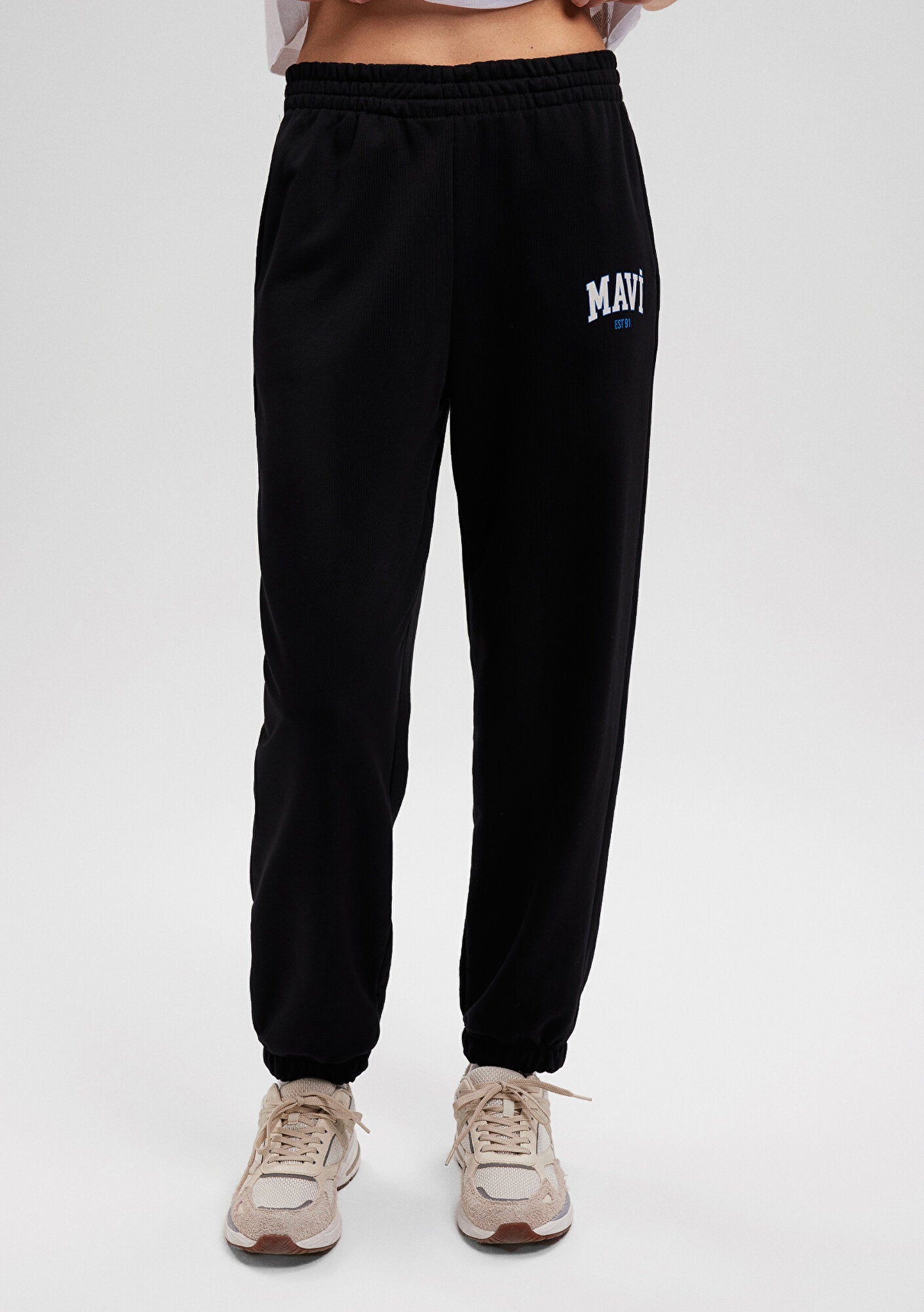 Mavi Logo Printed Black Sweatpants