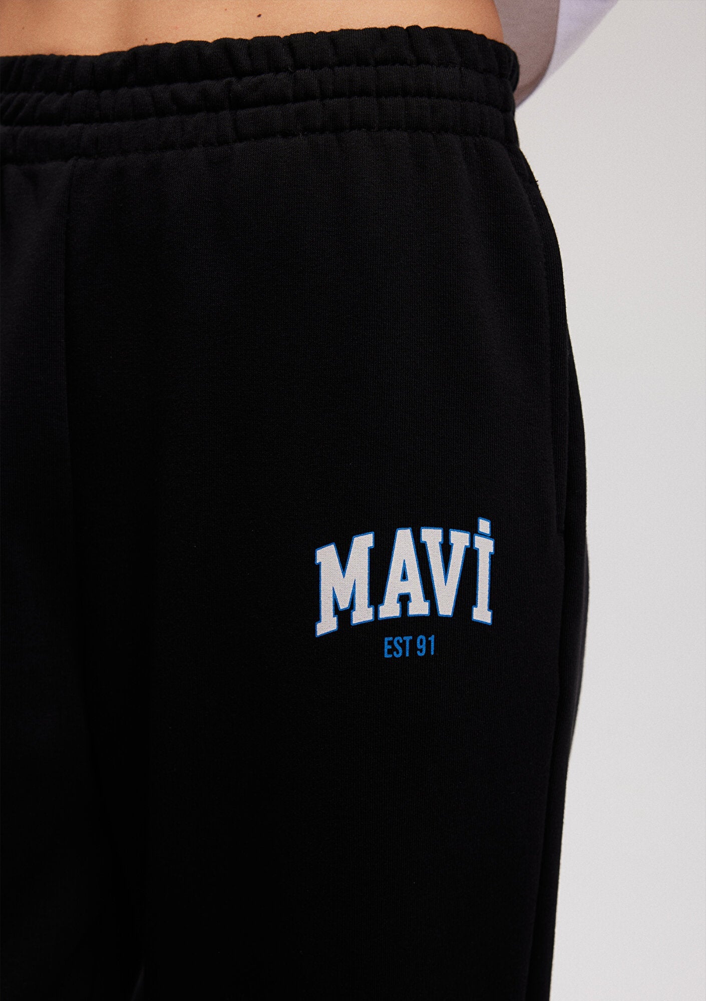 Mavi Logo Printed Black Sweatpants