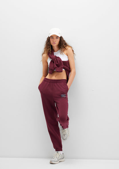 Mavi Logo Printed Brugundy Sweatpants