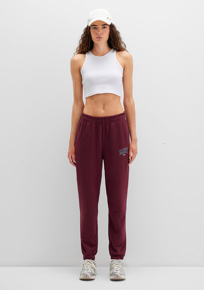 Mavi Logo Printed Brugundy Sweatpants