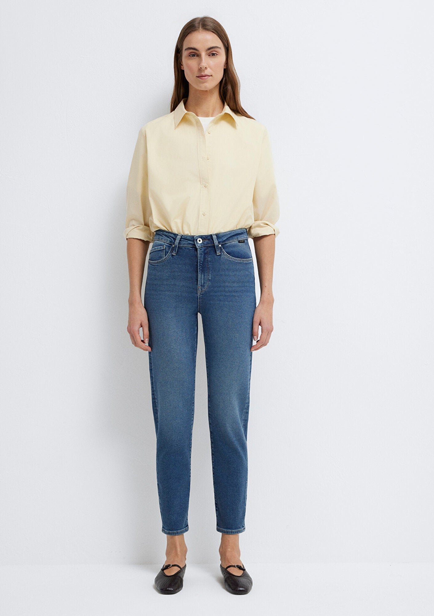 Star Dark Used Gold Shape Jean Pants