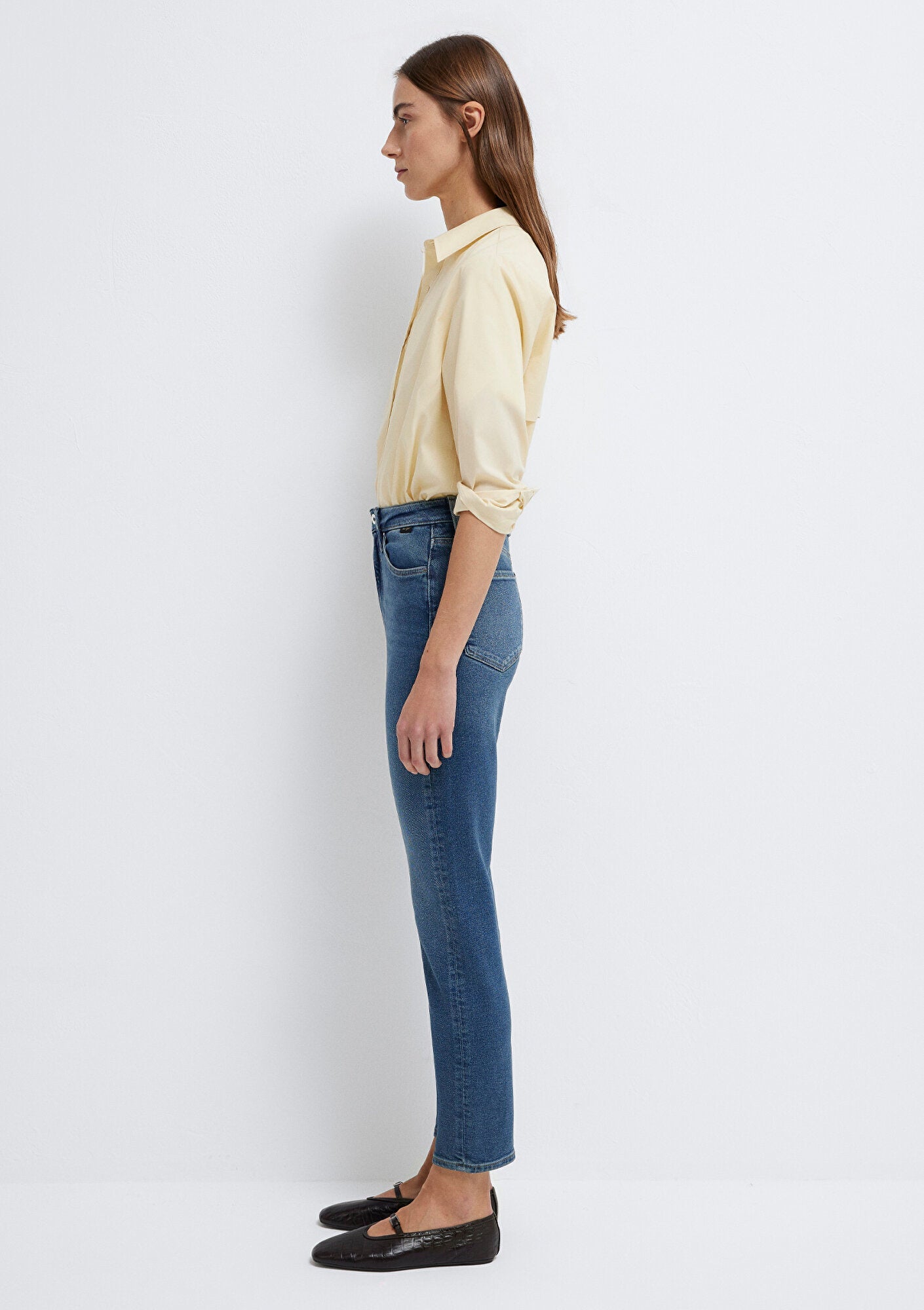 Star Dark Used Gold Shape Jean Pants