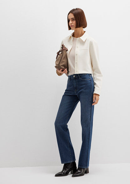 Jane Dark Shaded Classic Denim Jean Pants