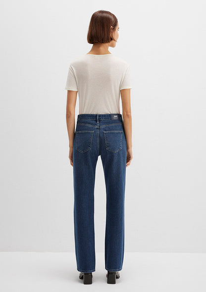 Jane Dark Shaded Classic Denim Jean Pants