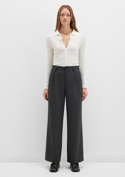 Grey Striped Trousers